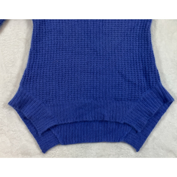 Womens Sweater Angora Rabbit Hair Blouse Top Size 2 Small Blue Coquette Feminine - Picture 3 of 16
